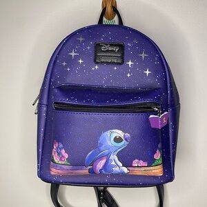Disney Loungefly Stitch Starry Night Mini Backpack RARE Like New